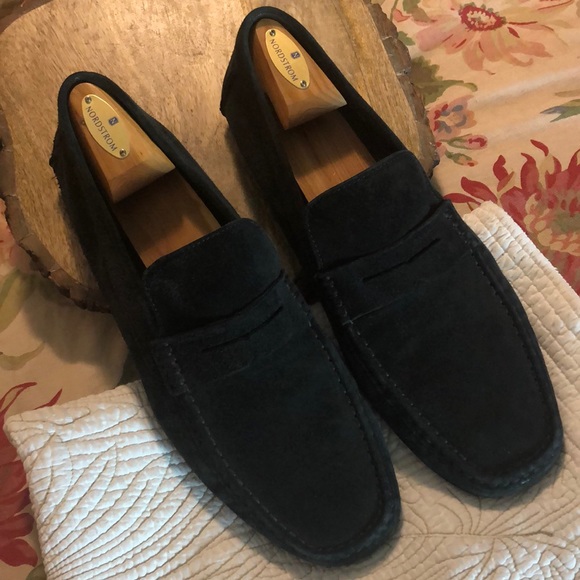 MORESCHI size 13 Driving Moc BLACK Suede LOGO Luxe Cozy SlipOn EasyWear Elevated main image 7